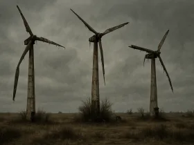 壊れた風力発電