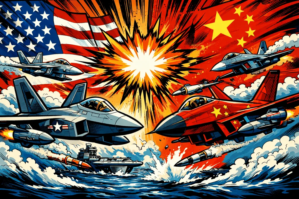 米中戦闘機が黄海上で対峙