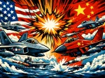 米中戦闘機が黄海上で対峙
